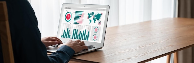 Um Painel de Dados Empresariais Moderno Exibindo Vários Gráficos e Tabelas Analíticos, Projetado para o Planejamento de Estratégia de Marketing.